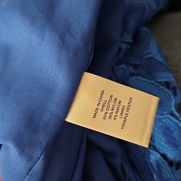 CeCe Blue Lace Fit & Flare Mini Dress Size 2 Preowned - Picture 9 of 9